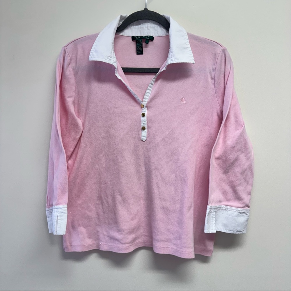 Ralph Lauren Pink Button Down Shirt Size L